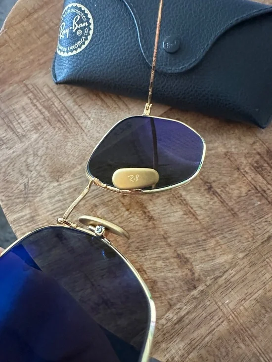 Ray Ban Titanium Polarized Hexagonal Sunglasses RB8148 921658 51-21 - Picture 10 of 10